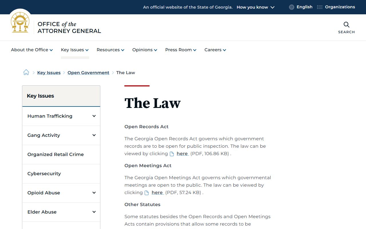 Atkinson County arrest records and court charge access under Georgia open government law