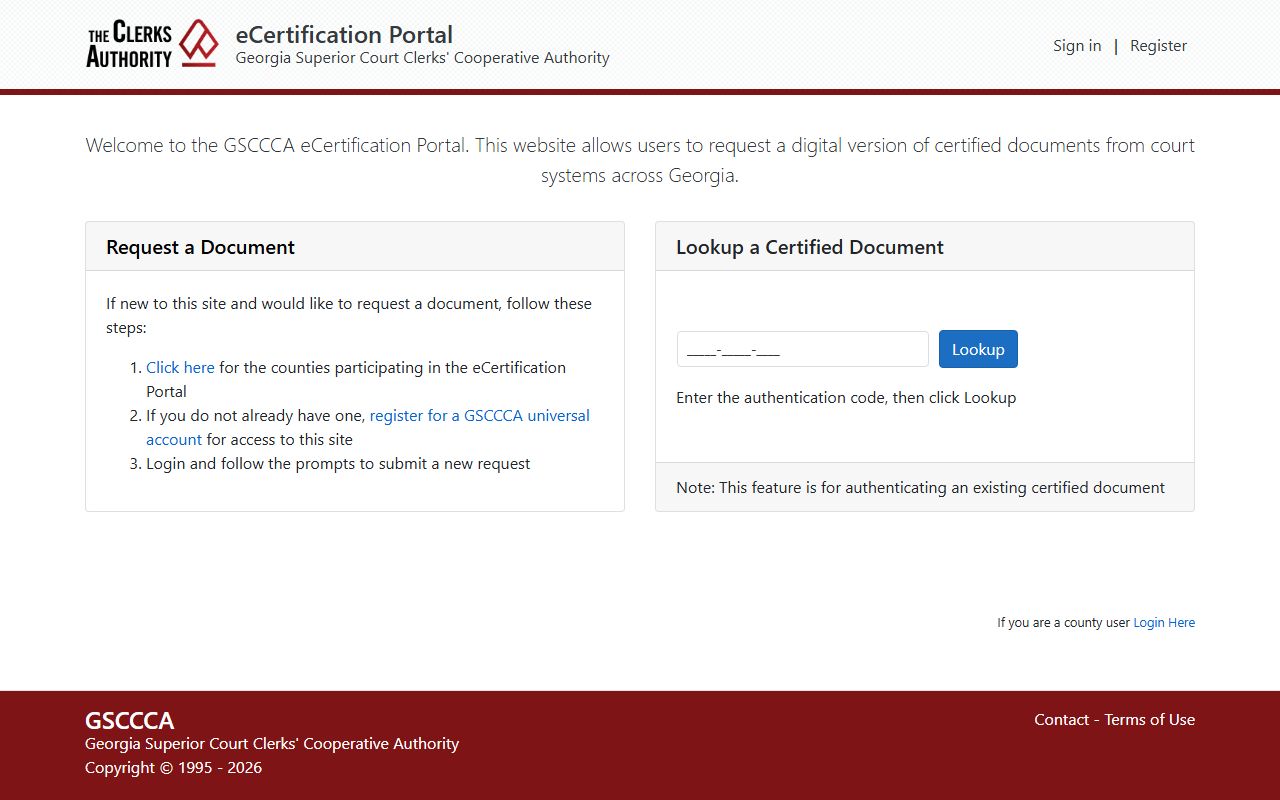 Atkinson County court records GSCCCA eCertification portal