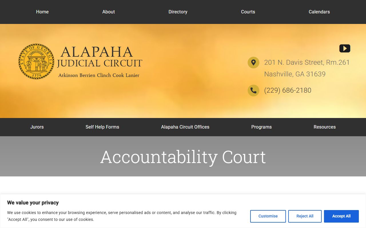 Atkinson County criminal court records Alapaha accountability court page