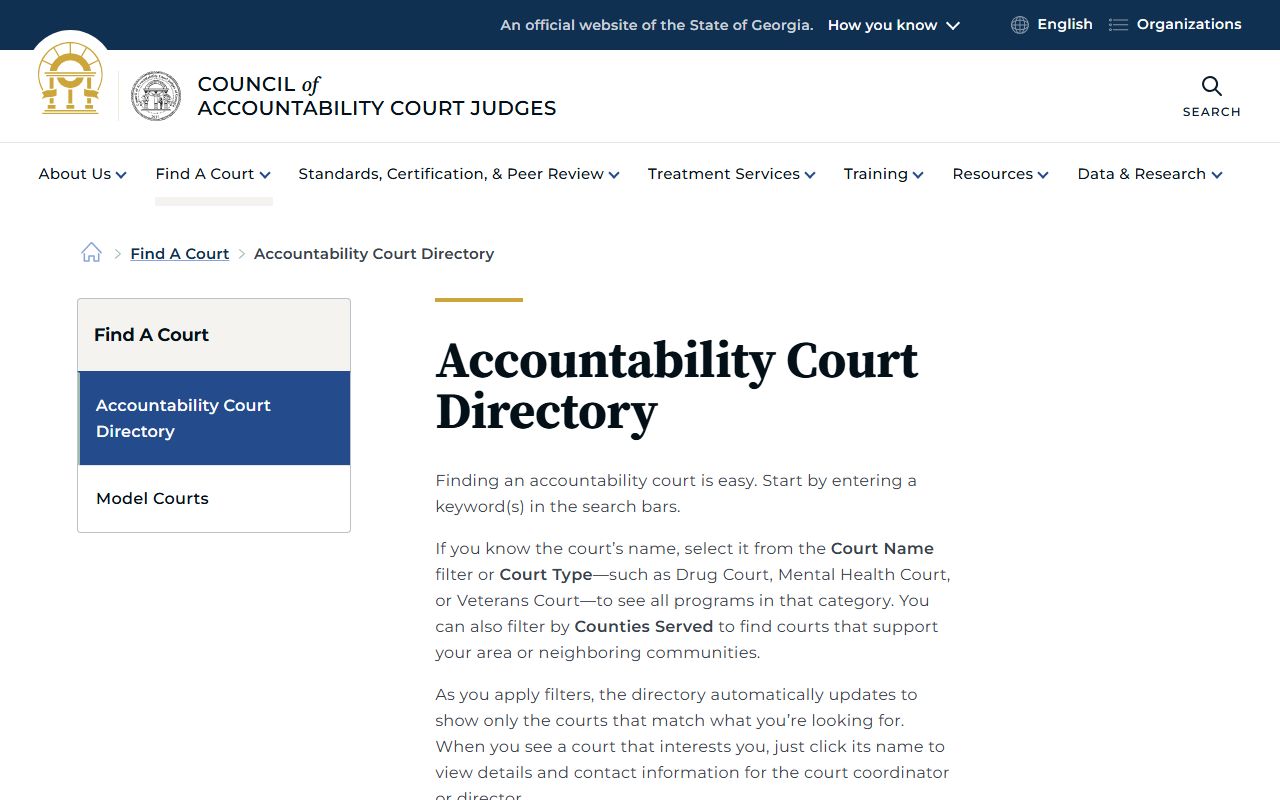 Atkinson County criminal court records CACJ accountability court directory