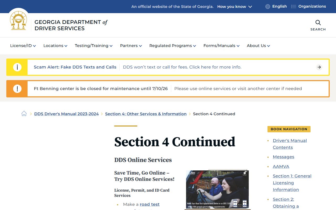 Atkinson County traffic court records DDS MVR instruction page