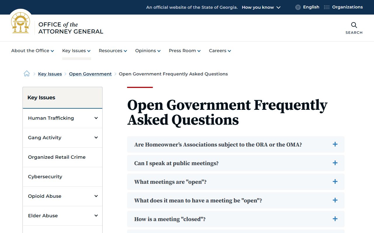 Atkinson County warrant search access under Georgia open-government FAQ
